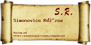 Simonovics Rózsa névjegykártya